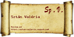 Sztán Valéria névjegykártya